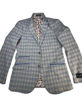 Paisley & Gray Dover Slim Fit Plaid Sport Coat with Floral Lining